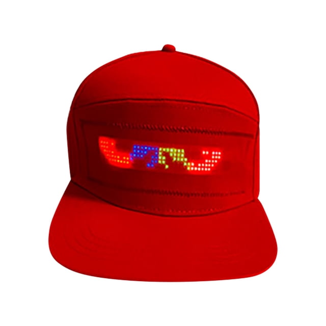 GDREDA Camping Hats Yoyoway LED Rolling Display Hat LED Rolling Display Hat LED Display Hat Rolling LED Display Hat,Red
