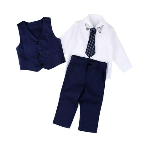 

CNGELG Wedding Clothes Suits Gentleman Baby Pants+Tie Boys Shirts++Long 1Set Boys Outfits&Set