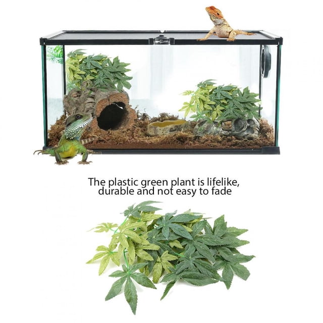 Planta Artificial Para Pecera, Planta Artificial Con Hojas Falsas, Terrario Para Reptiles Para Decoración De Reptiles Para Acuario De Peces Para Plantas De Acuario Para Pecera ANGGREK Otros