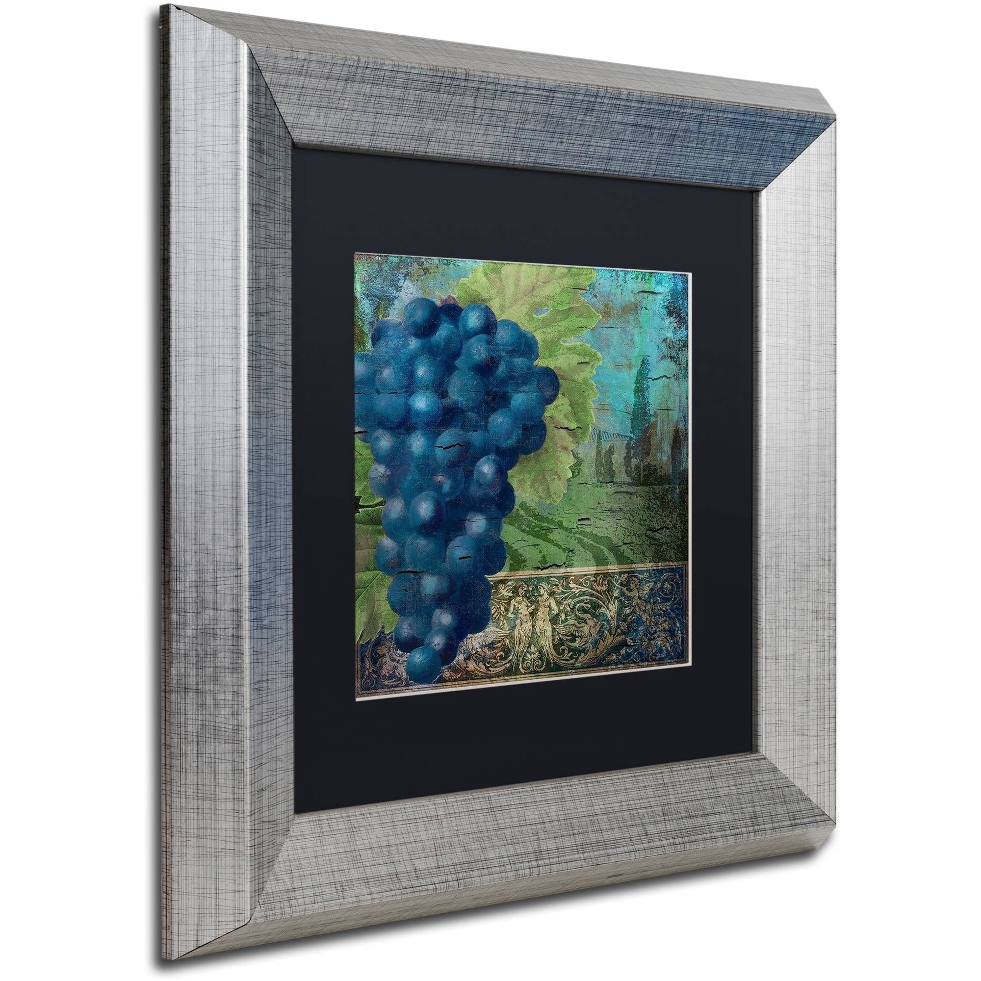 Trademark Fine Art "Vino Blu Two" Canvas Art by Color Bakery Black Matte, Silver Frame
