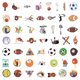 thumbnail image 2 of Paquete de 50 pegatinas deportivas para niños, adolescentes y adultos, 2 of 2