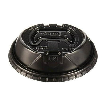 Dart Optima Reclosable Lids for Hot Paper Cups, Fits 10 oz to 24 oz Hot Cups, Plastic, Black, 1,000/Carton