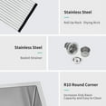 thumbnail image 6 of Stainless Steel Kitchen Sink 33 x 22 x 9 inch Kitchen Sink Drop In 16 Gauge Stainless Steel 33" Single Bowl Topmount Kitchen Sink Basin,Undermount Kitchen Sink, 6 of 8