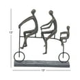 thumbnail image 3 of DecMode 13"W, 13"H Polystone Modern People Sculpture, Brass, 3 of 9