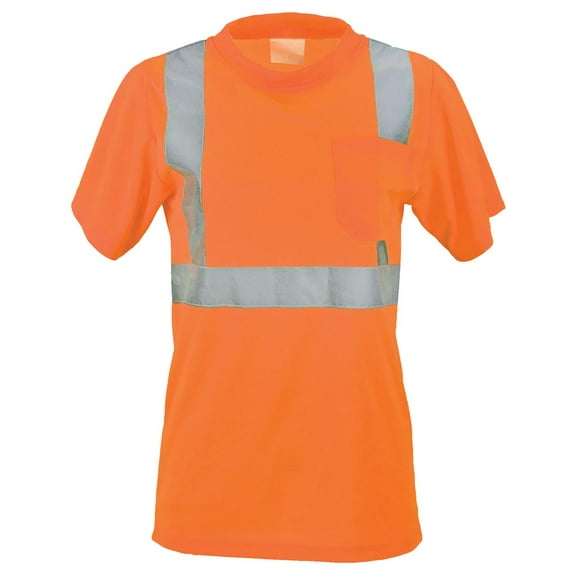 Women's High Visibility Short-Sleeve T-Shirt with Pocket, Type R Class 2, Orange, Large, SAFEGEAR