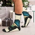 thumbnail image 7 of KLL Blue Black Butterfly Art Print Cool Socks Men's Women's Crew Socks Funny Crazy Novelty Stockings, 7 of 7