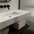 thumbnail image 4 of MEDUNJESS 47" x 19" Wall Mount Bathroom Sink, Matte White Modern Floating Stone Resin Vanity Sink Washing Sink Art Basin, 4 of 10