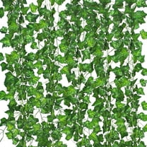 12 Pack Artificial Ivy Garland, Fake Vines with Clips for Room Decor, Faux Greenery Leaves with Green Flowers for Home Garden Wall Wedding Bedroom Aesthetic Decor