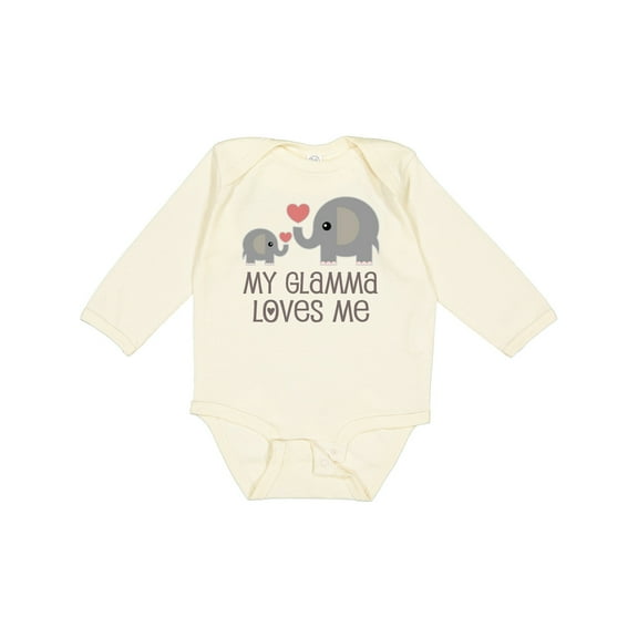 Inktastic My Glamma Loves Me Grandchild Boys or Girls Long Sleeve Baby Bodysuit
