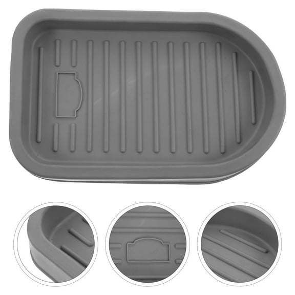 UPOUART 1Pack Rectangular Grey TPR Soap Dish Holder With Drainage For Bathroom And Kitchen Accessories
