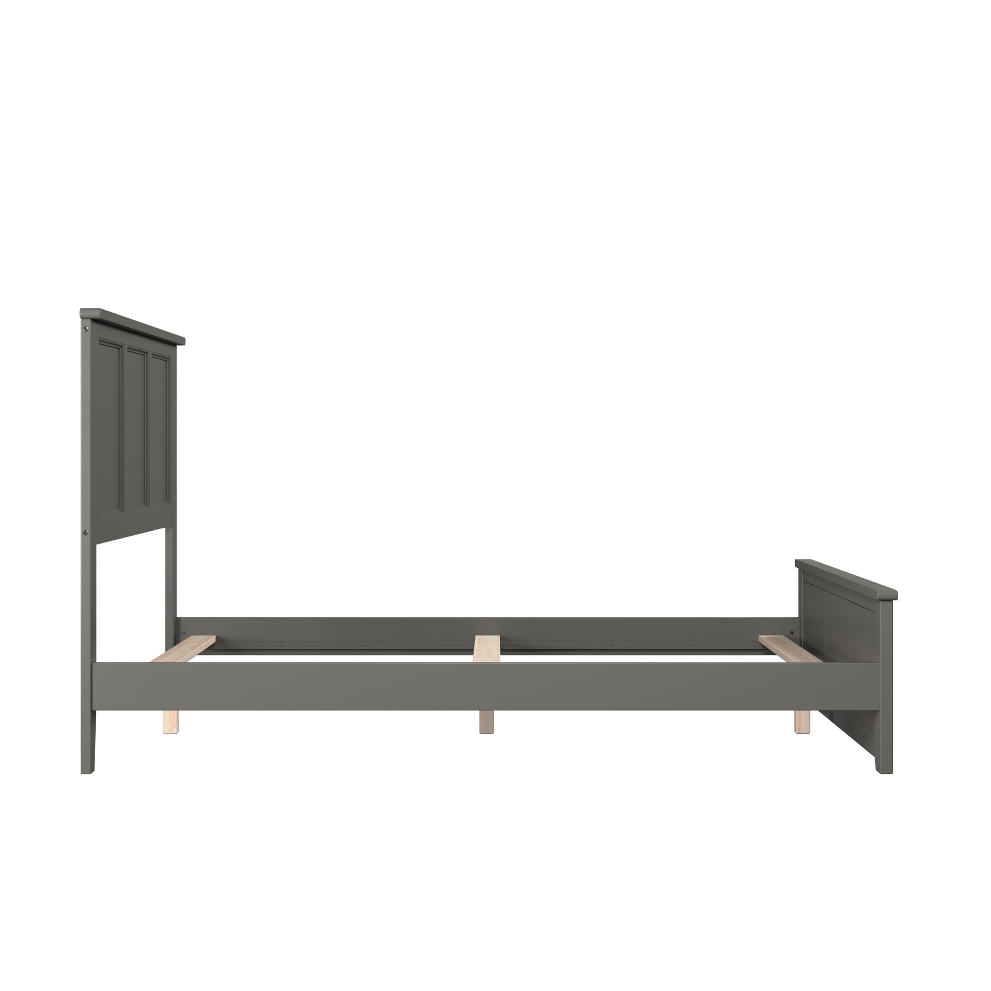 AFI Madison Full Solid Wood Foundation Bed with Matching Headboard Footboard, Grey