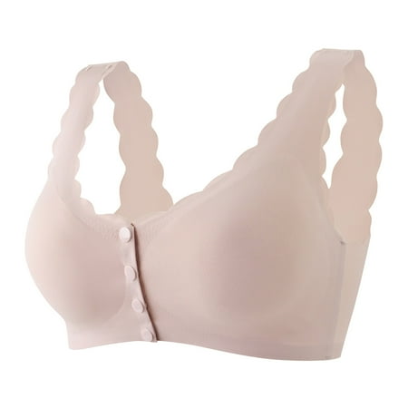 Pavied Nursing Bras Wireless Bras Front Closure Bras Women Plus Szie Daily Every Day Push Up Breathable Underwear Bra Bralettes Seamless Bras Womens Bras Pink 2XL