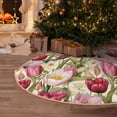thumbnail image 5 of Sikiie Tulips Flowers Nativity Christmas Tree Skirt, Jesus Christian Winter Holiday Tree Mat Decoration(30-48IN)48", 5 of 6