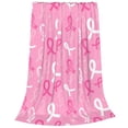 thumbnail image 2 of Honeii Breast Cancer Awareness (3) Print Fleece Blanket - Throw Blanket for Bed, Sofa, Couch, Camping, and Travel , Microplush Ultra Soft Warm Blanket-80"x60", 2 of 7