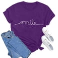 thumbnail image 3 of Women's Graphic T-Shirts Summer Short Sleeve Top Tee Clothes for Ladies Purple XXL, 3 of 4