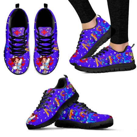 

Cute Hospital Cartoon Nurse Girls Pattern Sneakers Shoes for Women Breathable Lace up Flat Shoes Comfort Zapatillas