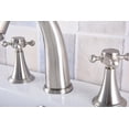 thumbnail image 5 of Bathroom Sink Faucet, Brushed Nickel Bathroom Faucet Double Handle Bathroom Basin Faucet 3 Hole Deck Mount Vanity Sink Mixer Tap, 5 of 6
