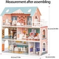 thumbnail image 5 of Robud Lady Wooden Dollhouse,3 Story with Balcony,28 Accessories Toy Gift for 3+Years Kid Girls, 5 of 8