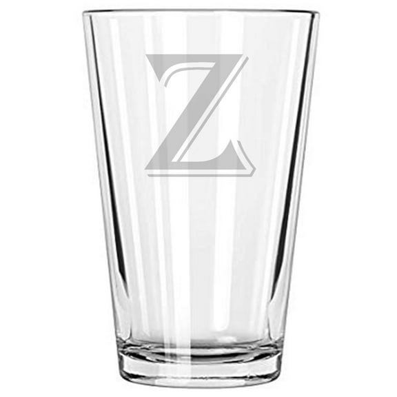 16OZ MONOGRAM BEER GLASS Z