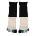 thumbnail image 1 of Unisex Cotton Toe Socks Five Finger Mid- Length Crew Socks - Black, 1 of 8