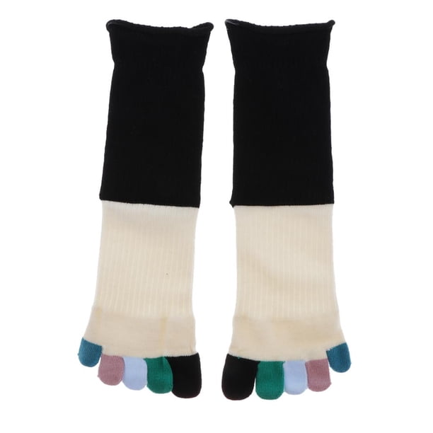 Calcetines con cinco dedos para mujer Calcetines con punta tubo a media pantorril - Colores Negro Macarena Calcetines Five Fingers