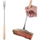 thumbnail image 3 of Paquete de 6 tenedores para barbacoa con mango de madera de 26,5 cm, brochetas para asar para acampar, picnic, tenedores para malvaviscos, tenedores de acero inoxidable para fondue de queso, chocolat, 3 of 5