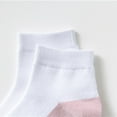 thumbnail image 3 of WMTBSRSW Kids Ankle Socks Boys Cushioned Athletic Crew Socks Girls Cotton Quarter Socks Color Block Patchwork Sports Low Cut Socks for Tween 1-13 Years, 3 of 3