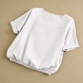 thumbnail image 4 of Womens Summer Tops Crew Neck Cotton Top Medium Sleeve T Shirt Loose Pullover, 4 of 6