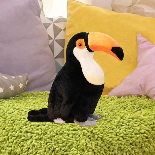 Tucán de peluche, figura de animales tropicales de peluche, adorno para sofá, pájaro de dibujos animados de 11,81 pulgadas para niños, niñas,