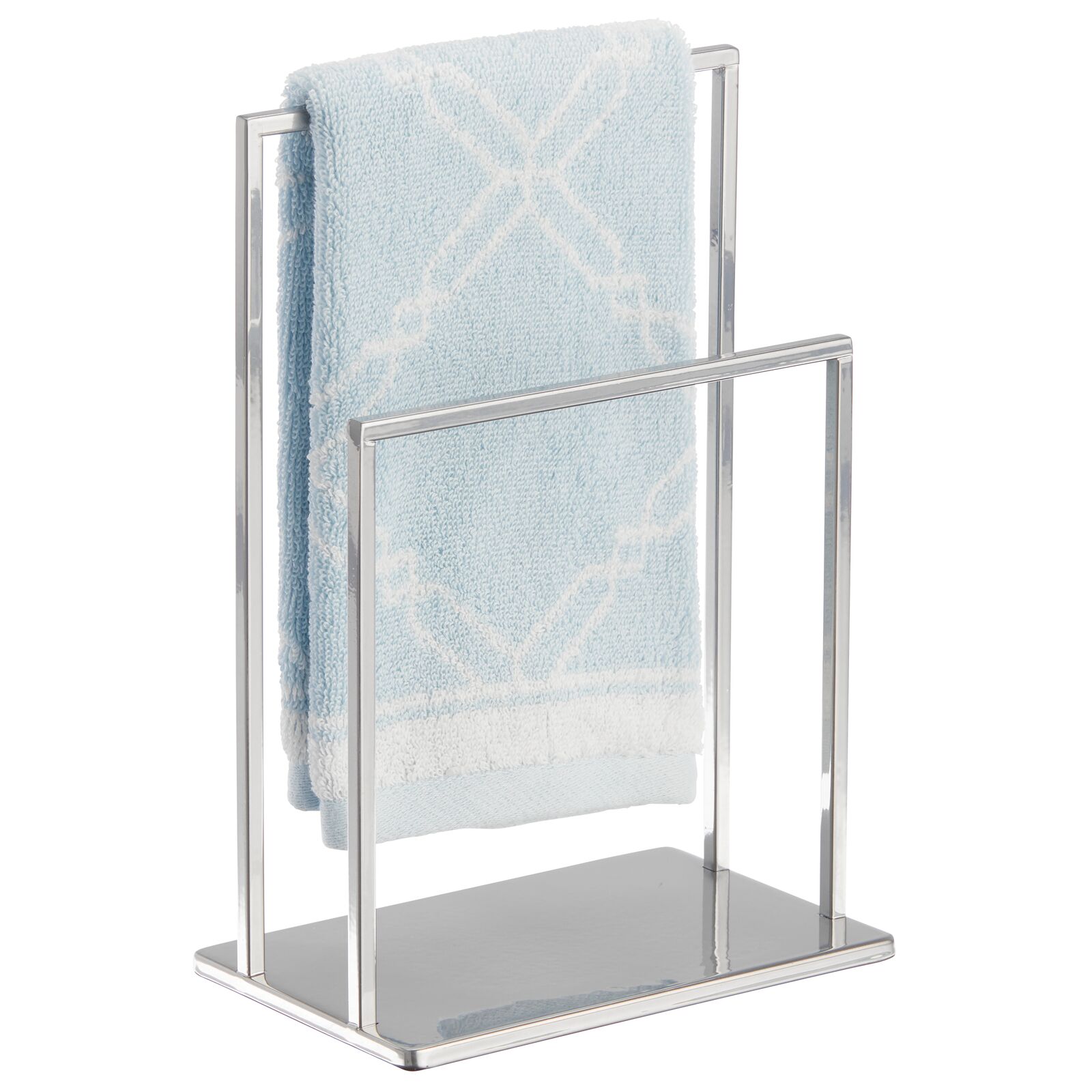 mDesign Modern Decorative Metal Fingertip Towel Holder Stand for
