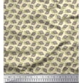 thumbnail image 1 of Soimoi White Heavy Canvas Fabric Tortoise Ocean Print Sewing Fabric Yard 58 Inch Wide, 1 of 3