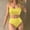*Yellow, variant on Women's Square Neck High Waist Bikini Set, 2-Piece Swimsuit with Crop Top and High Cut Bottom, Adjustable Strap Bathing Suit for Beach and Pool Blue,Women's Plus XXL