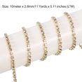 thumbnail image 2 of Uxcell 2 Pack 11 Yard 2.8mm Crystal Rhinestone Diamond Close Chain Trim Trimming Claw Cup Chain Silver Gold, 2 of 5