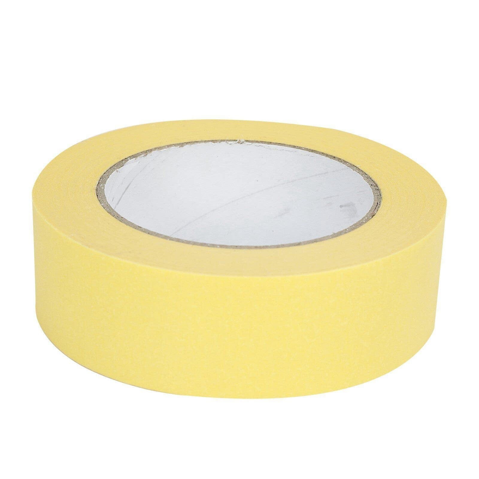 Confote Yellow 6 Rolls Masking Tape 1.5 inch x 60 Yards 181 feet Crepe Paper Industrial Grade Easy Release Auto Body Tape