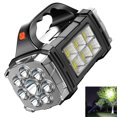 thumbnail image 3 of Solar Flashlights - Portable LED Lights, Rechargeable Solar/Hand Crank, Flashing Modes, 2400mAh for Power Outage, Camping, Hiking, Car Kits - Black, 3 of 6