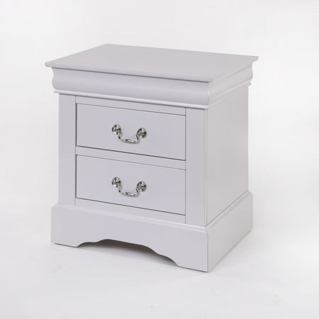 Acme Furniture Louis Phillipe III 2-Drawer Nightstand, White