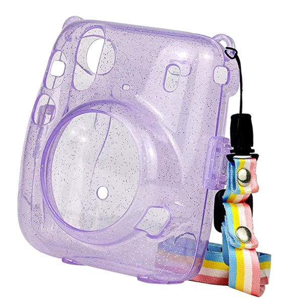 Funda protectora de cristal, compatible con cámara instantánea , funda rígida para PC, con correa de hombro desmontable - Púrpura Sunnimix Caja de cristal para cámara