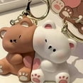 thumbnail image 7 of Soumake 1 Pair Couple Keyring Pendant Cartoon Bear Hug Theme Pendant Keychain Magnetic Design Keychain Bag Decoration Birthday Gift, 7 of 7
