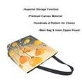 thumbnail image 3 of Open Top Canvas Tote Bag with Zipper Reusable Shopping Bag 13.5x15" Roomy Carryall Yellow Flowers on The Grass, 3 of 9