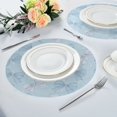 thumbnail image 4 of 15.4" Round Placemat Set of 4 Polyester Fabric Place Mats Non-Slip Dining Kitchen Table Mats for Kitchen Party Decor Pastel Blue Bows and Dots, 4 of 5