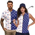 thumbnail image 2 of Aplkyhs USA Letter Print Matching Golf Shirts for Couple Lightweight Quarter Zip Mens Hawaiian Shirt Golf Accessories for Men Machine Washable Quick Dry for Golf Enthusiasts, 2 of 6
