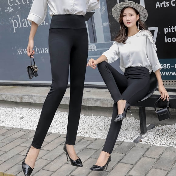 Nuevos Pantalones Ajustados Elásticos para Mujer, con leggings para Exterior, Pantalones de Cintura Alta, leggings Negros, Pantalones Casuales