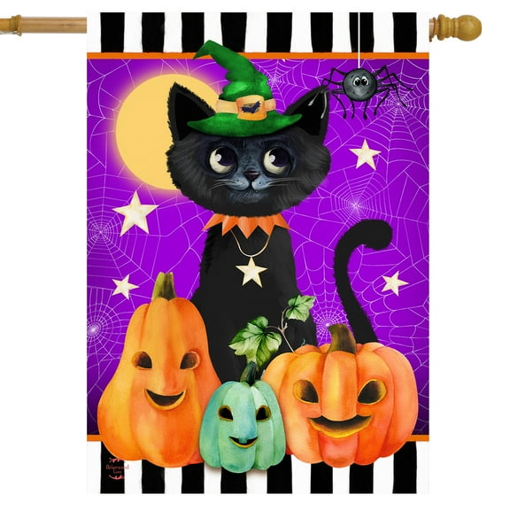 Briarwood Lane Black Cat and Jacks House Flag