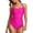 Pink, variant on Hessimy Tummy Control Swimwear Halter One Piece Slimming Vintage Retro Swimsuit Womens Ruched Push Up Bathing Suit(Pink,M)