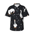 thumbnail image 2 of Xecao Fashionable Goose print Hawaiian shirt - a stylish short-sleeve button-down for men, perfect for casual beach and tropical outings., 2 of 9