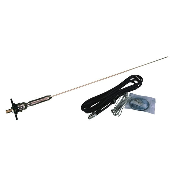 ASA Electronics Antenna AN519 AM/FM Antenna; With 8 Inch Braided Ground Lead/3-Hole Mounting Hardware