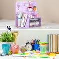 thumbnail image 5 of Vivin Desk Organizer, Small 2 Drawer Unit and Pen Holders, Multi-Purpose Pegboard organizer For Home Office, Purple, 5 of 7