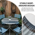 thumbnail image 2 of Vintage Blue Farmhouse Round Tablecloth for 36-44 Inch Tables, Fitted Table Cover with Elastic Edge, Retro Wooden Country Waterproof Outdoor Table Cloth Protector for Patio Garden Dinner Picnic, 2 of 9