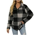 thumbnail image 1 of Birdeem Women Fashion Solid Color Jacket Plush Long Sleeves Lapel Zipper Tops, 1 of 1