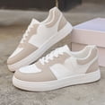 thumbnail image 5 of LTTVQM Women‘s Fashion Sneakers Leather Casual Lace-Up Platform Non-Slip Shoes Slip On Cushion Comfort Walking Sneakers Khaki 36(US-5.5), 5 of 5
